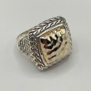 STERLING SILVER two-tone Ladies Ring; Size 7; Perfect Condition; No flaws.